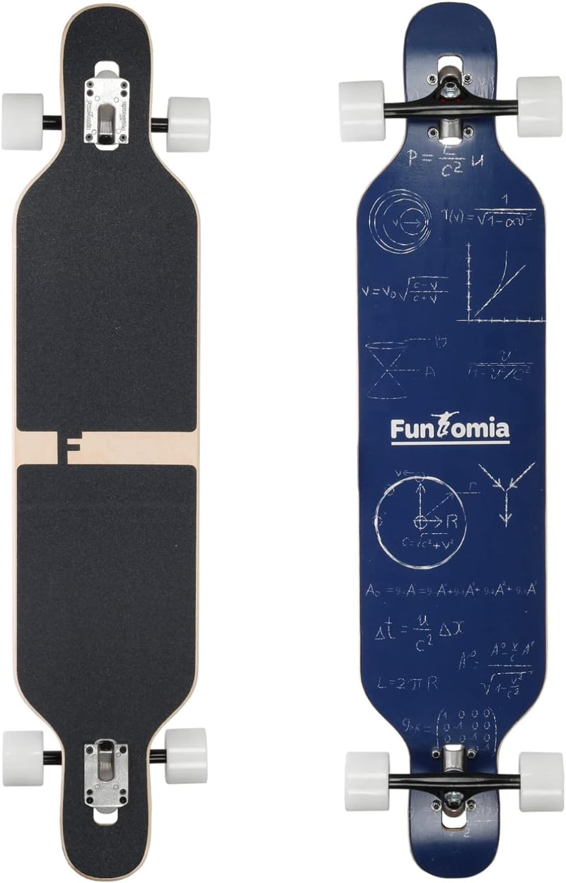 FunTomia Longboard mit 3 Flex Stufen Drop Through Cruiser Komplettboard Mach1 Speed Kugellager T-Too