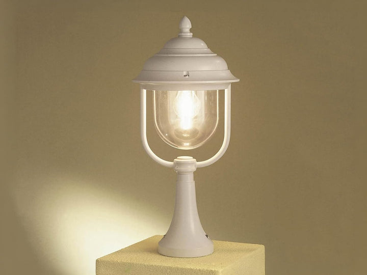 Konstsmide Landhaus LED Sockelleuchte, Laterne für aussen Höhe 54cm, weiss, Sockelleuchte