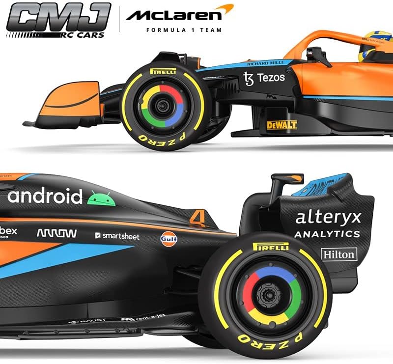 McLaren F1 MCL36 RC Auto (1:18 Skala) - Fernbedienungsauto für Formel 1 der Saison 2022 Fahrer - Lan
