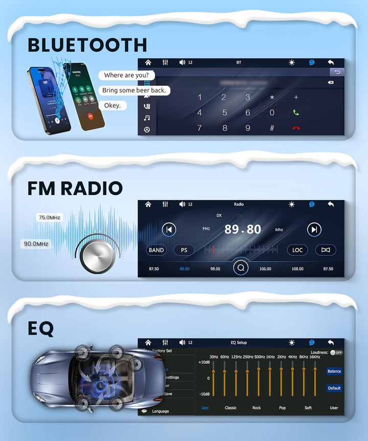 Rimoody A-pple Carplay Autoradio 1 Din mit Carplay Android Auto IOS/Android Mirror Link 6.9 Zoll Tou