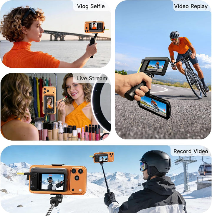 7RYMS Qshot V2 Kabelgebundener Selfie-Monitor für iPhone 17/16 & Android, Magnetischer Smartphone Mo