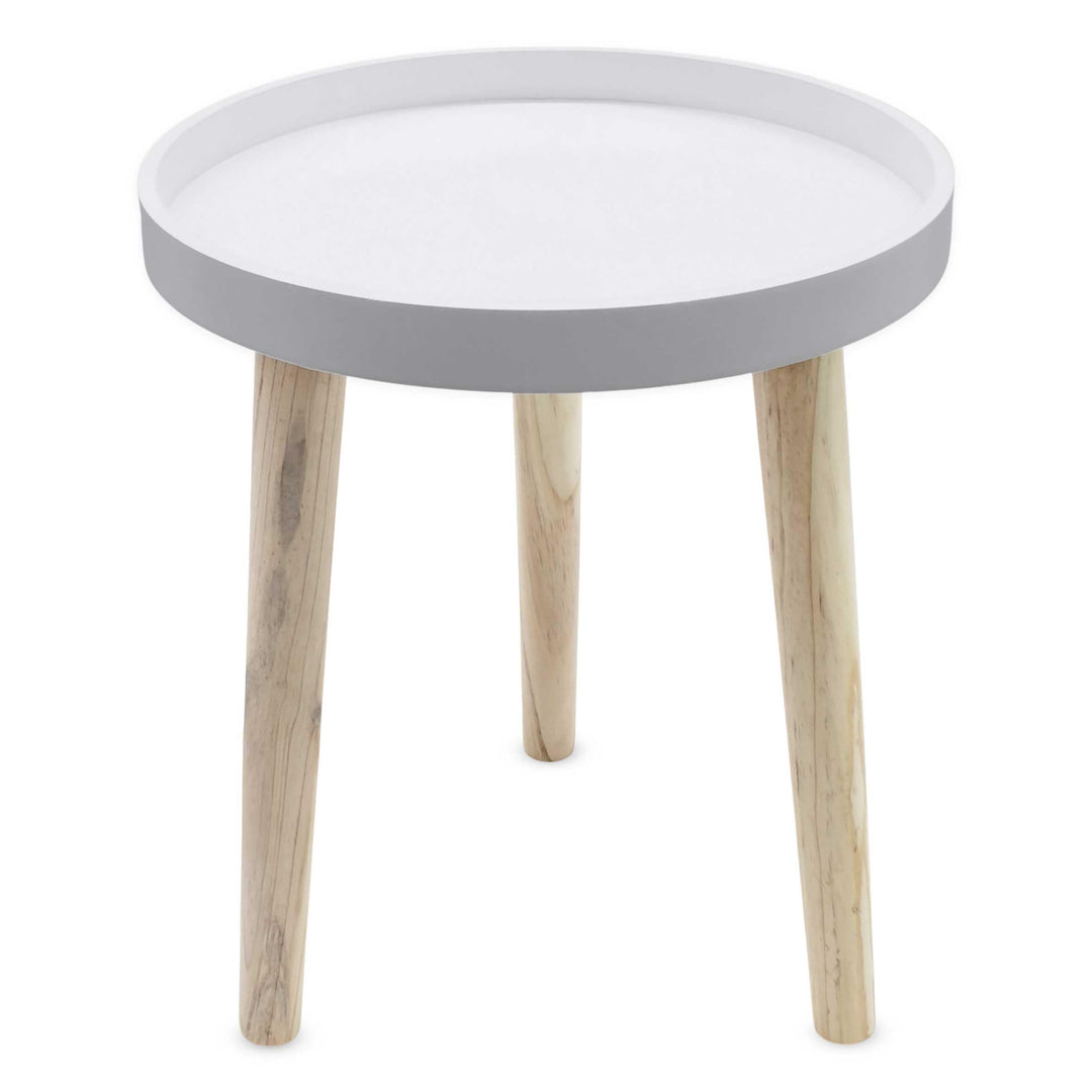Deko Holz Tisch 36x30 cm - weiss - Kleiner Beistelltisch Couchtisch Sofatisch, Weiss