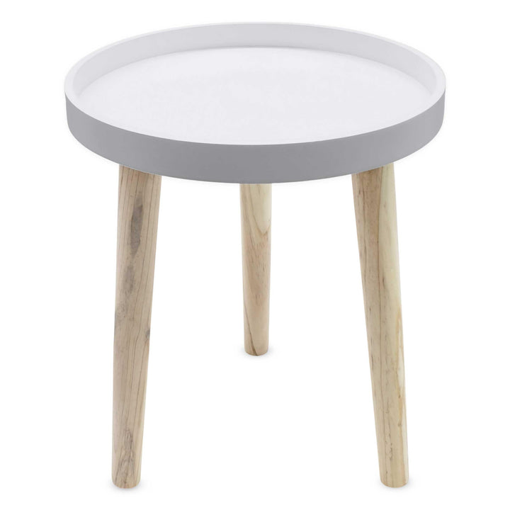 Deko Holz Tisch 36x30 cm - weiss - Kleiner Beistelltisch Couchtisch Sofatisch, Weiss