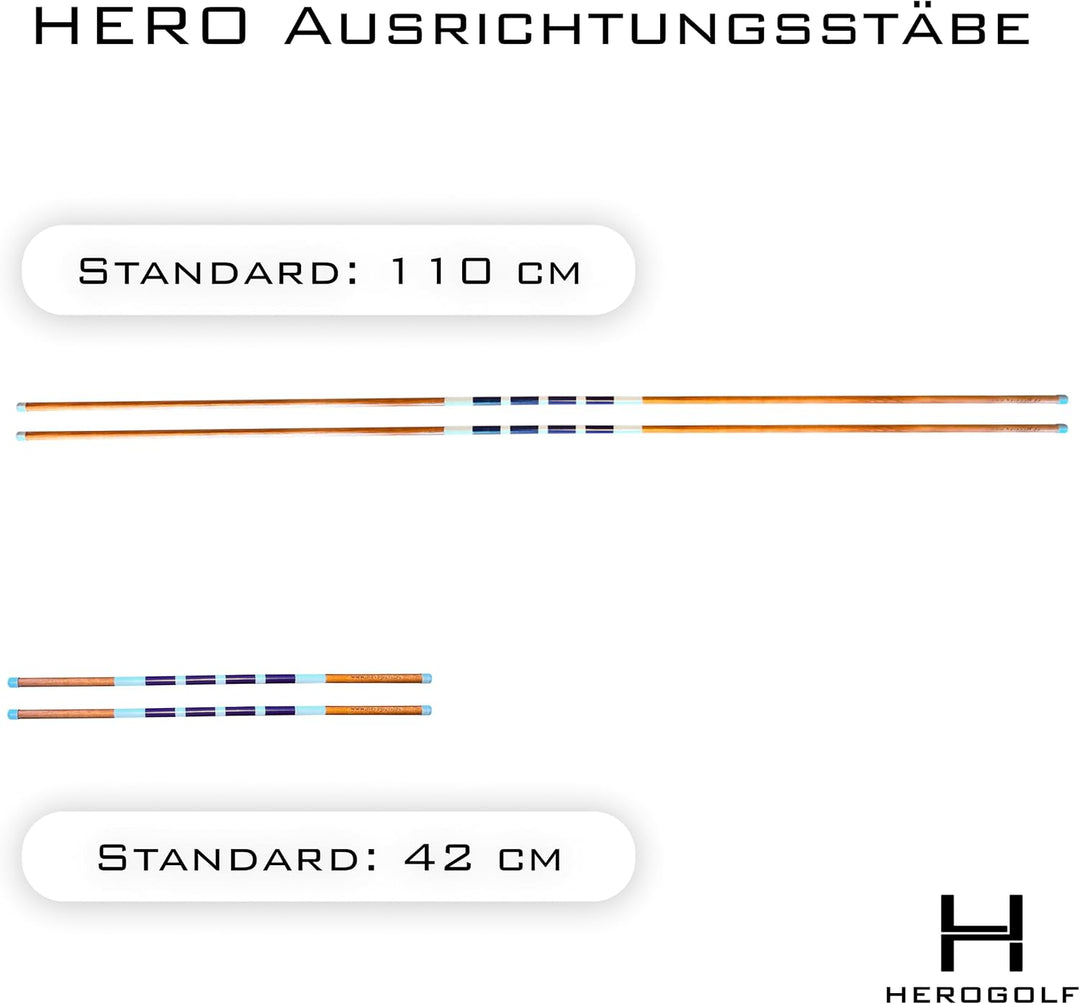Hero Alignment Stick aus Holz - Der Moderne Ausrichtungstab das Training im Golf mini blau / weiss,