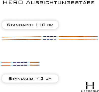 Hero Alignment Stick aus Holz - Der Moderne Ausrichtungstab das Training im Golf standard blau / wei