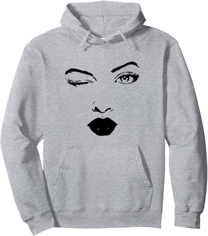 Frauengesicht Augen Mund Damen Mädchen Pullover Hoodie