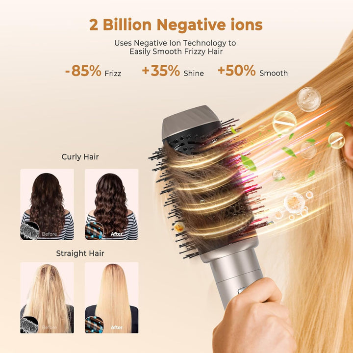 UKLISS Hairstyler 6 in 1 Air Styler Set- für Locken, Volumen, Glätten und Trocknen- 1000W Föhnbürste