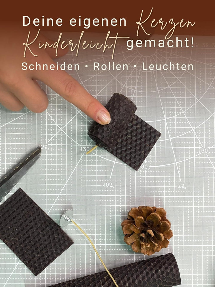 Wachsmann 20 Bienenwachsplatten aus Deutschland, braun, Wachsplatten 20 x 15 cm, Bienenwachs Kerzen