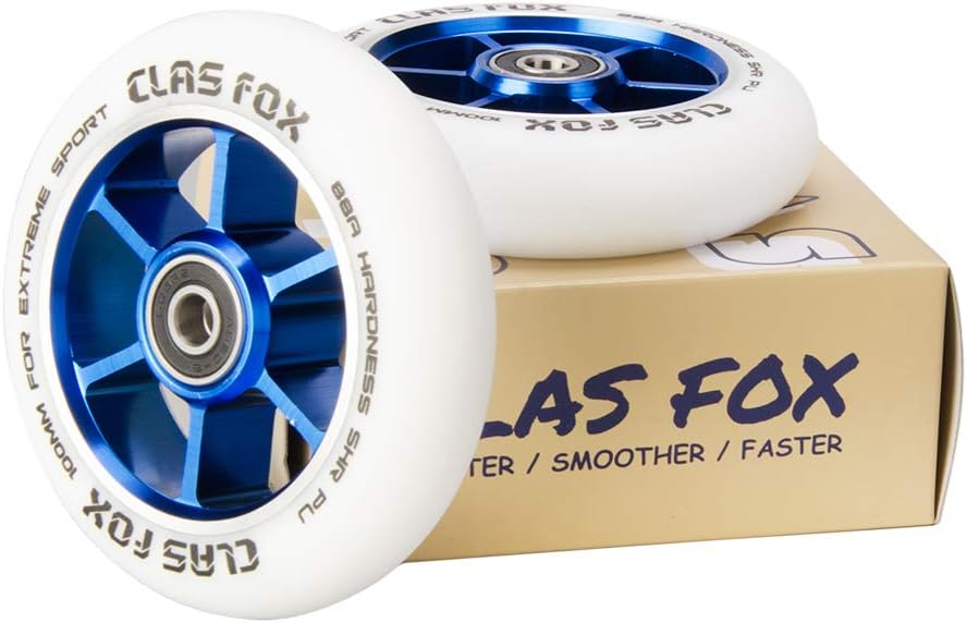 CLAS FOX Pro Stunt Scooter Rollen Roller Räder Wheels 100mm EIN Paar mit ABEC-9 Kugellager CNC Metal