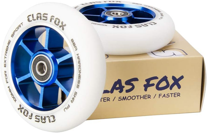 CLAS FOX Pro Stunt Scooter Rollen Roller Räder Wheels 100mm EIN Paar mit ABEC-9 Kugellager CNC Metal