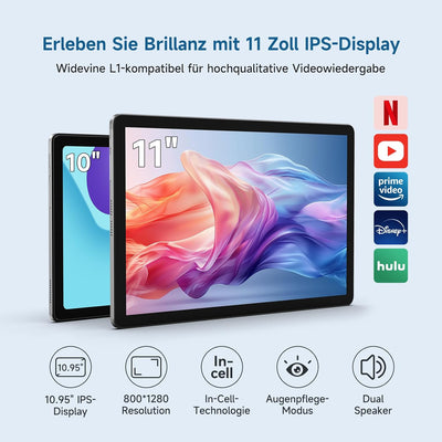 ALLDOCUBE iPlay60 Lite Tablet Android 14, Tablet PC 11 Zoll HD 1280*800 Incell IPS, 12(4+8)GB RAM 12