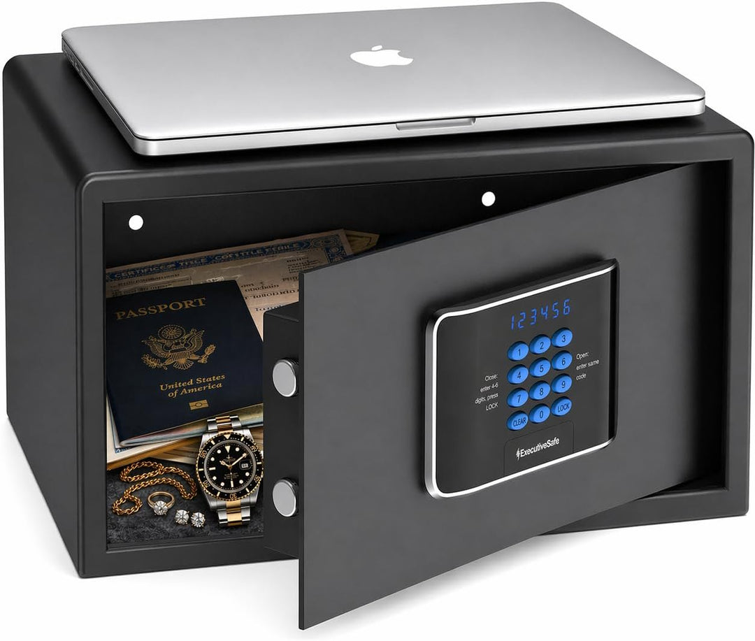 AXS-5 Grosser digitaler Laptop-Safe für Zuhause, Büro und Hotel – passend für 17-Zoll-Laptop, elektr