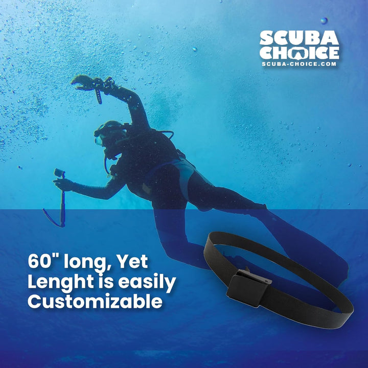 'Scuba Choice Diving 60'' Long 2'' Webbing Weight Belt with Plastic Buckle' Schwarz, Schwarz