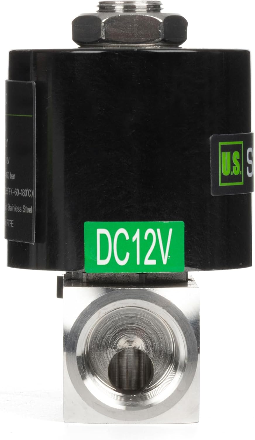 U.S. Solid 1/2 Zoll Hochdruck Magnetventil – 160 bar, Edelstahl, 12V DC, Hochtemperaturbeständig (-6