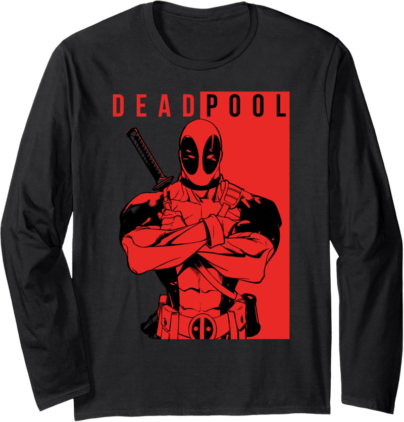 Marvel Deadpool Portrait Poster Langarmshirt