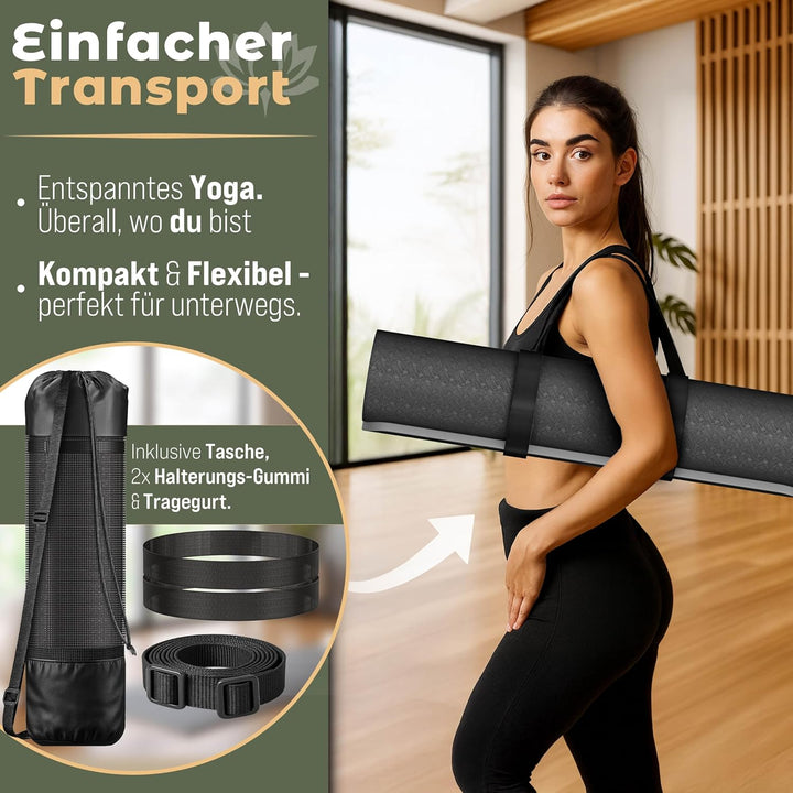 RE:SPORT Yogamatte Phthalatfrei | Gymnastikmatte rutschfest | Fitnessmatte schadstofffrei | Training