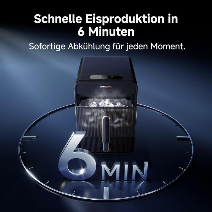 dreame Aura Eiswürfelmaschinen mit 6-Minuten-Schnelleisproduktion, isoliertem Wassertank und Eisbehä