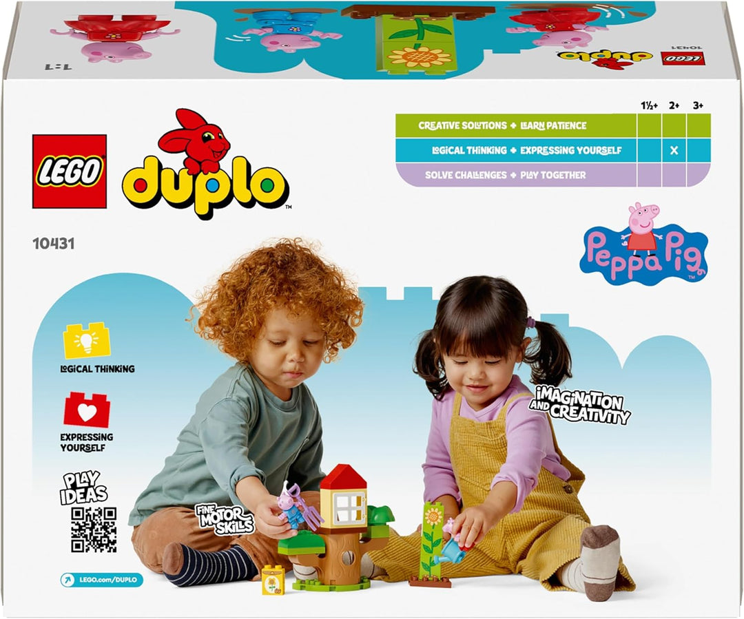 LEGO DUPLO Peppa Wutz Garten mit Baumhaus: Lern-Set für Vorschulkinder zum Bauen und Umbauen mit 2 F
