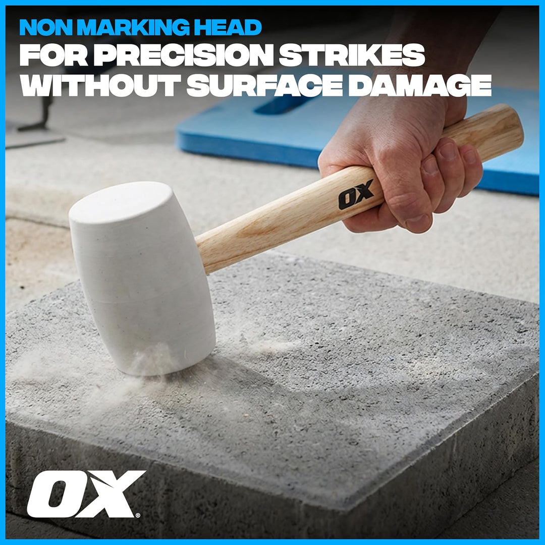 OX Pro White Rubber Mallet - 32 oz 32 oz White, 32 oz White