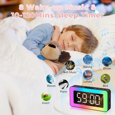 Sukeen Wecker Digital, Wecker Kinder Digital, Wecker Mit Licht, Digitaler Uhr Mit Doppelalarm, 8 Ein