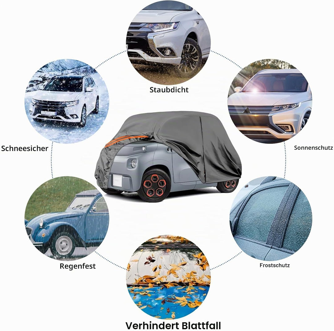 Autoabdeckung Ersatz für Citroen Ami/FIAT Topolino 2020-2024, Grau | Vollgarage Autogarage Wasserdic