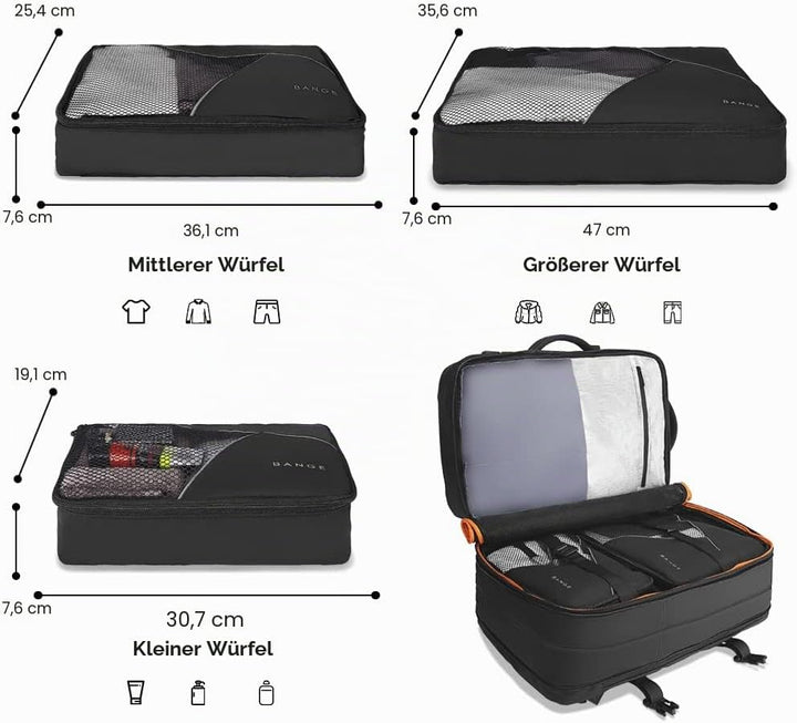 BANGE Reiserucksack, Handgepäck Rucksack Strapazierfähige Convertible Duffle Bag Fit für 17,3-Zoll-L