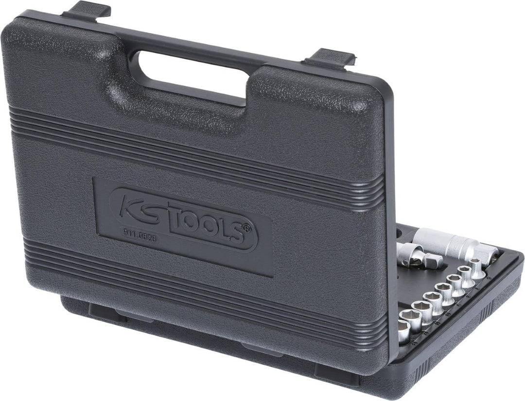 KS Tools 911.0626 3/8 Zoll Steckschlüssel-Satz | inklusive Umschaltknarre, 45-Zahn | matt satiniert