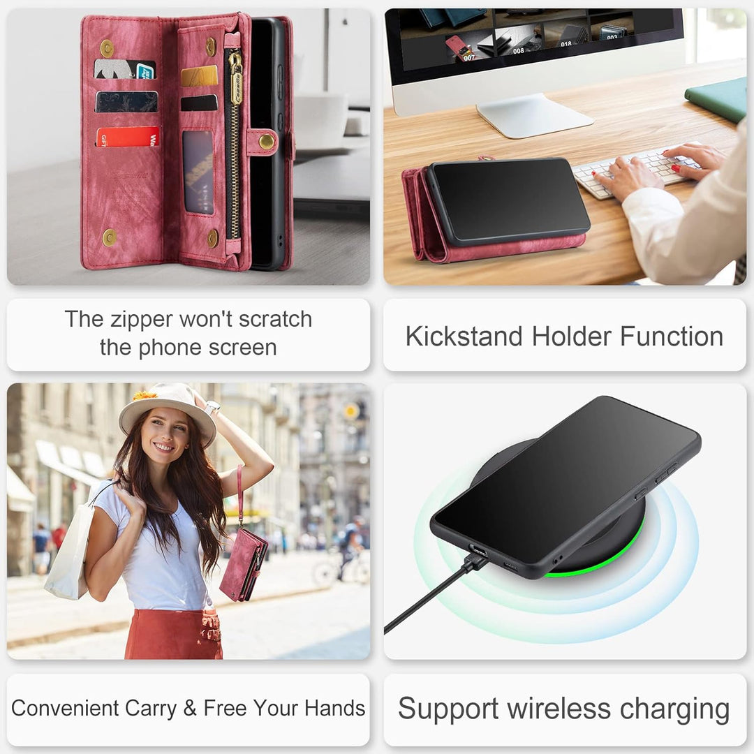 UFinetech Samsung S22 Hülle, stossfeste Kartenfach Tasche Samsung Galaxy S22 5G Handyhülle, Flip Mag