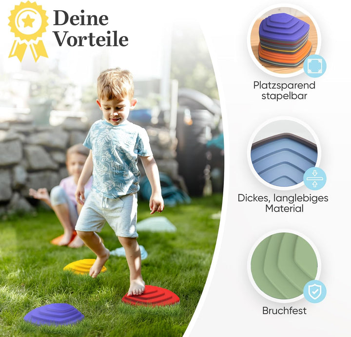 Stapelsteine Balanciersteine für Kinder - fördert Gleichgewicht, Balance & Koordination - vereint Be