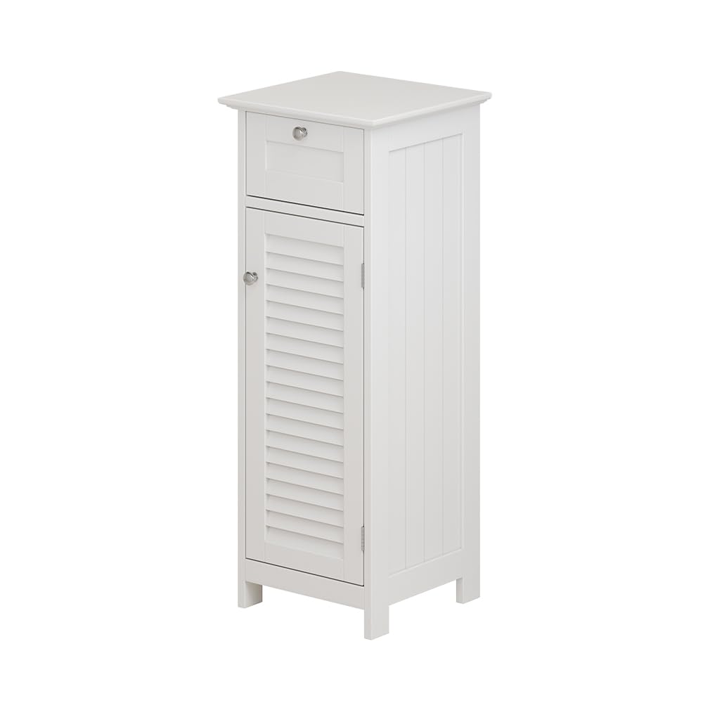 Vicco Midischrank Riad, Weiss, 32 x 87 cm mit Tür und Schublade, Midischrank