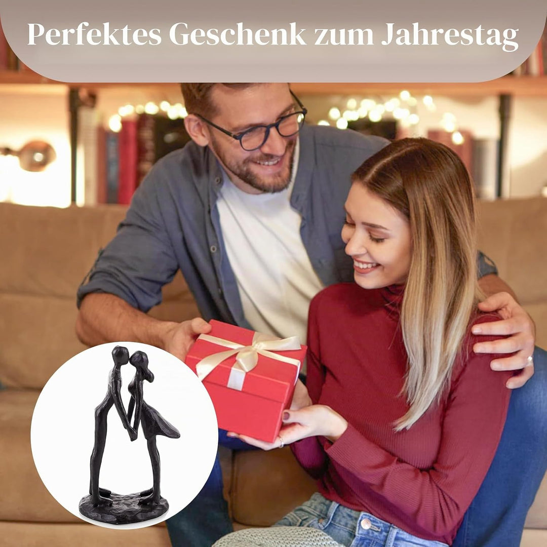 Sziqiqi Paar Skulpturen Gusseisen Geschenk für Jubiläen Hochzeit Kleine Moderne Abstrakte Figur Deko