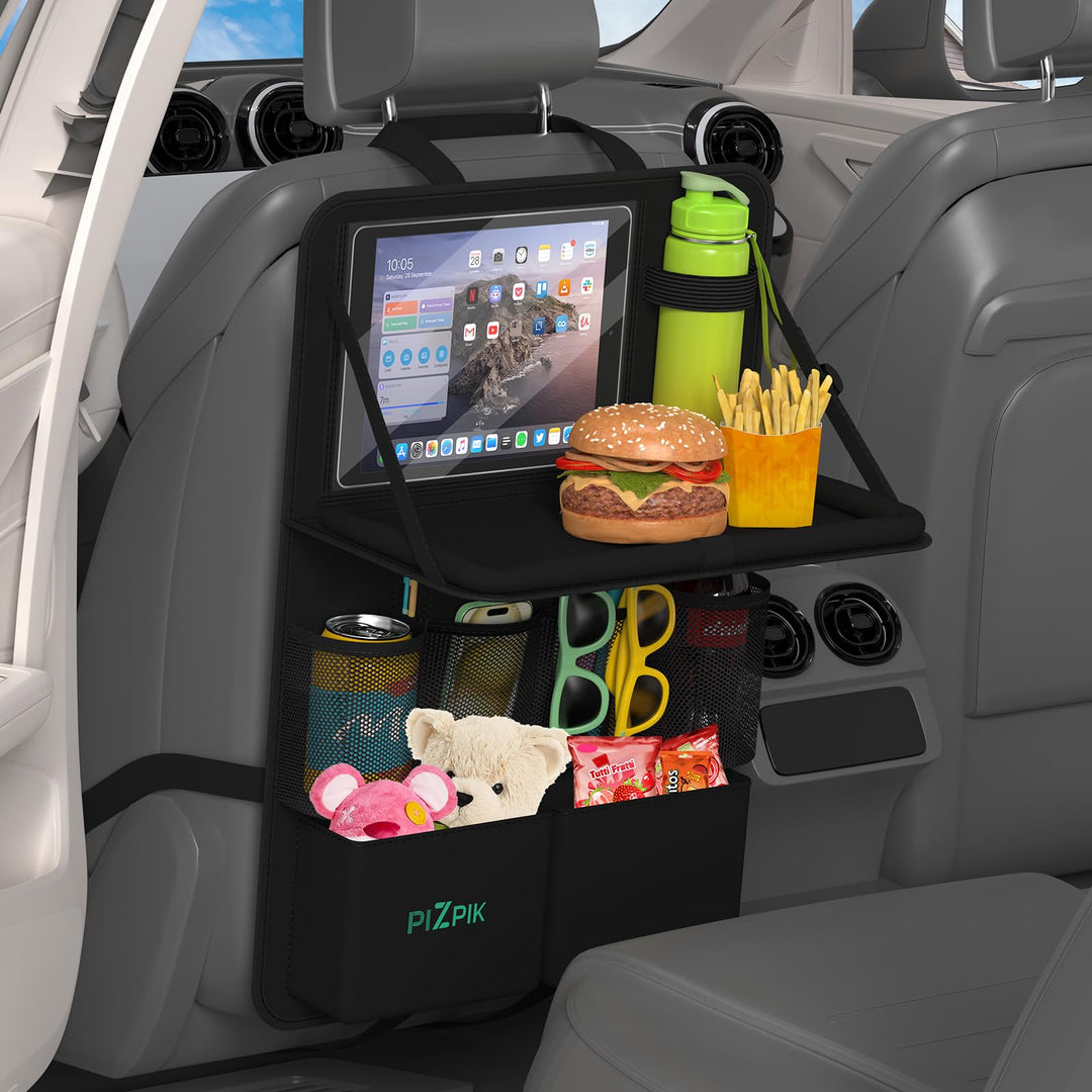 Auto Organizer,2 Grosse Rückenlehnenschutz,Autositz Organizer Kinder mit Klapptisch, 12 Taschen,wass