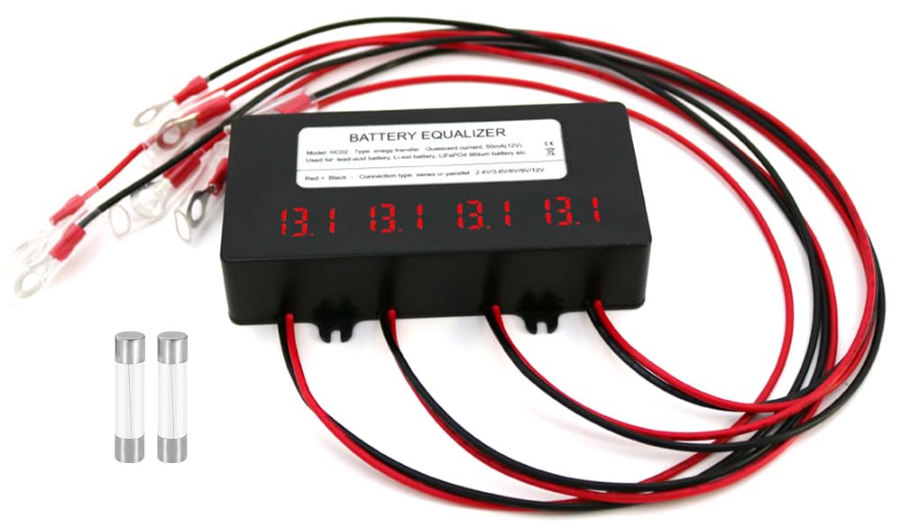 SolaMr 48V Batterie-Equalizer 4x12V Batterie Ausgleicher Battery Balancer Equalizer für Gel/Hochwass