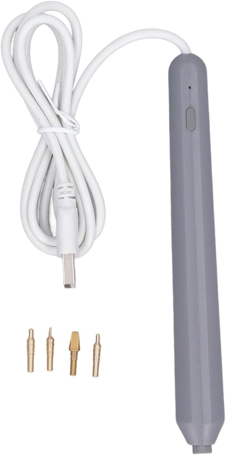 Fyearfly USB-Heissfolienstift, Elektronische Heizung Heissschmelzfolienprägung Prägestift Mit 4X Sti