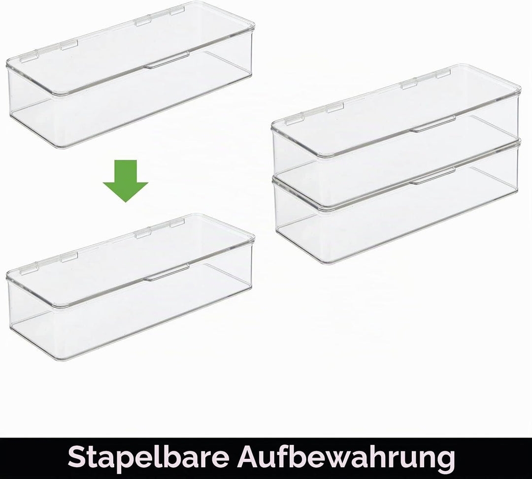 mDesign 4er-Set Kühlschrankbox – Kühlschrank Vorratsdose mit Klappdeckel – lebensmittelechte Aufbewa