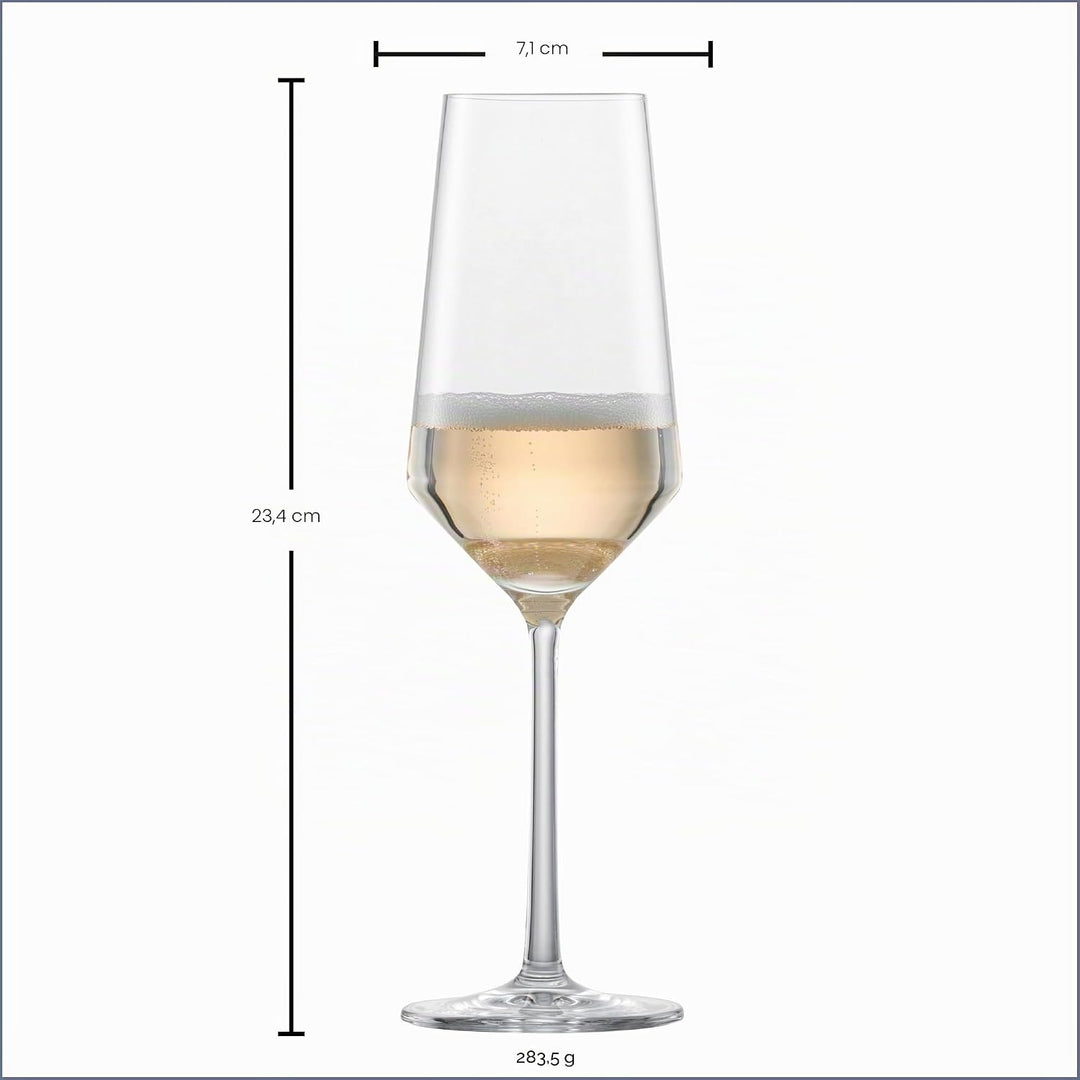 Schott Zwiesel 26112415 Pure Glas Champagneflûte met MP, 0.21 L, 6 Stück Champagne flute Single 6 St