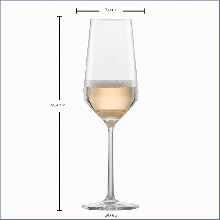 Schott Zwiesel 26112415 Pure Glas Champagneflûte met MP, 0.21 L, 6 Stück Champagne flute Single 6 St