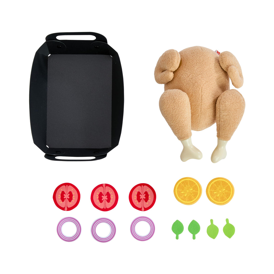 HABA Creative Play Brathähnchen – Spielzeug-Grillhähnchen aus Stoff zum Zerlegen – Zubehör für Kinde