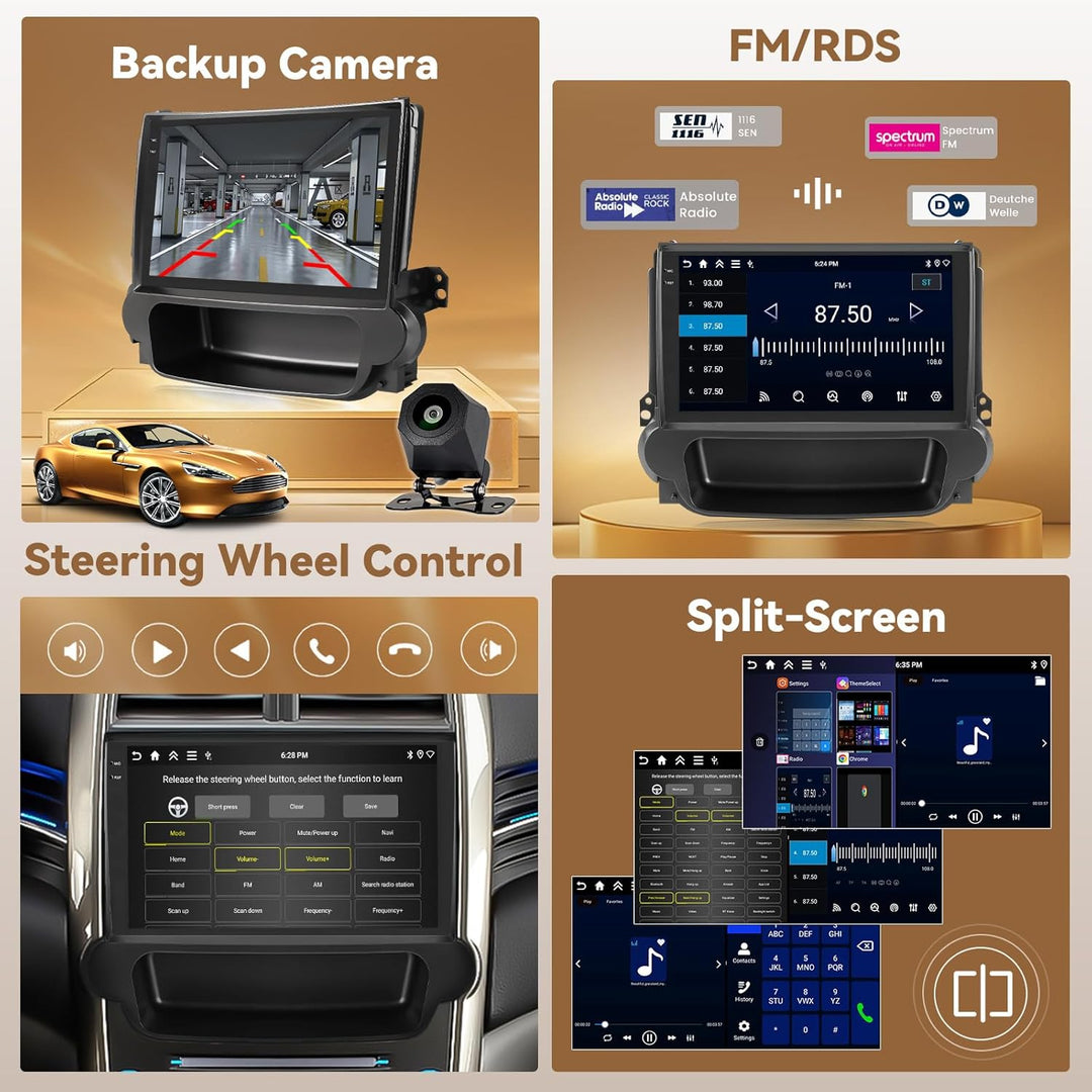 Hikity Android 15 4+64G Autoradio für Chevrolet Malibu 8 2009-2014 mit 9 Zoll Incell Touchscreen, Au