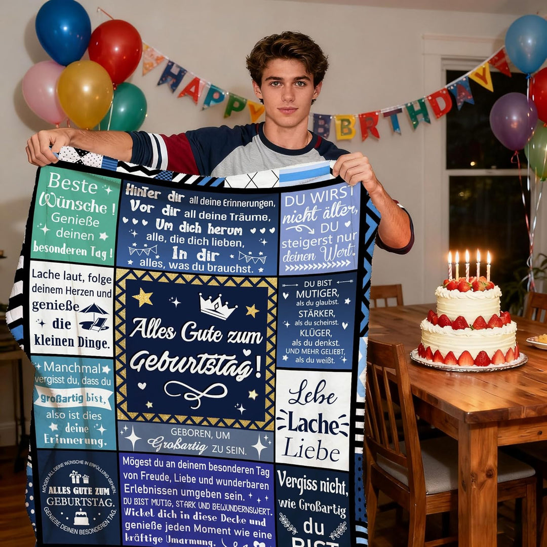 Geburtstagsgeschenk-Decke für Frau Mann Mama Papa Tochter Sohn Schwester Bruder Cousine Beste Freund