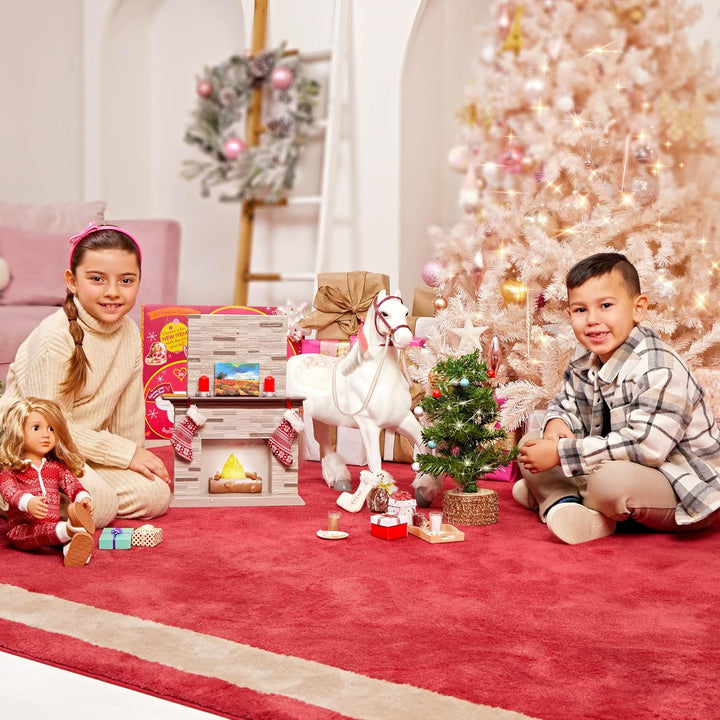 Our Generation Puppenzubehör – Puppenhaus Zubehör Weihnachten mit Weihnachtsbaum, Geschenke, Deko –