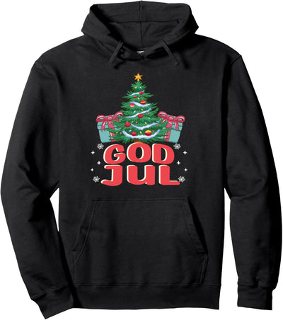 Frohe Weihnachten im norwegischen Gott Jul Pullover Hoodie