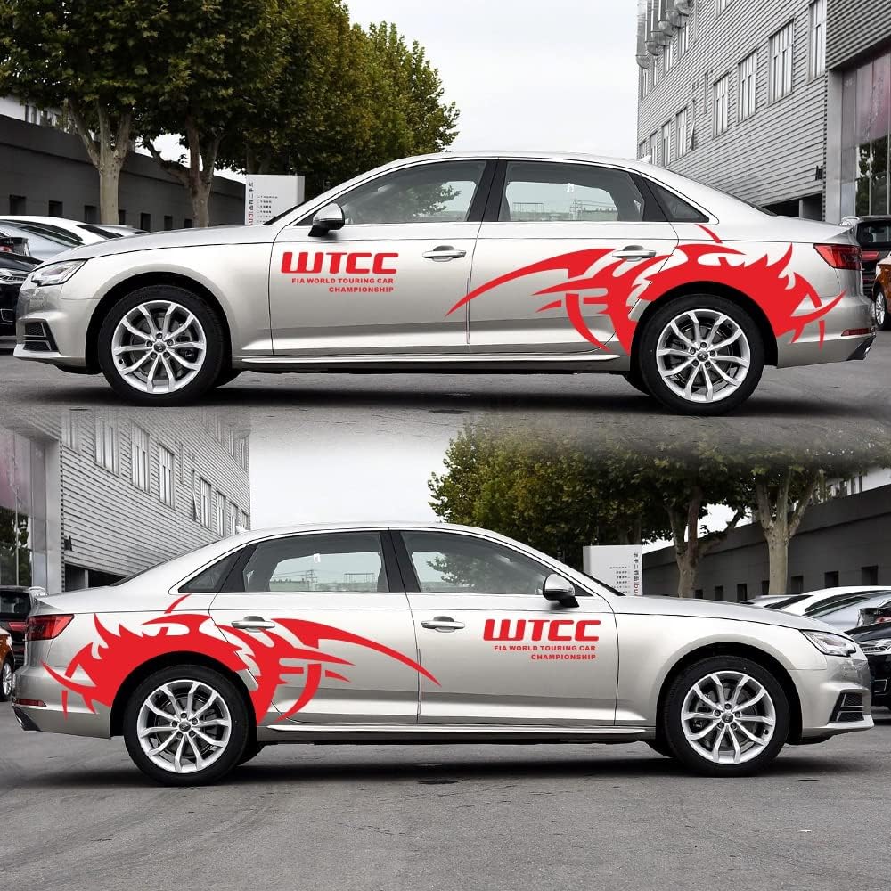 TangDao 2Pcs Auto Aufkleber Karosserie Seitenaufkleber Racing Sportstreifen Aufkleber für Auto Unive