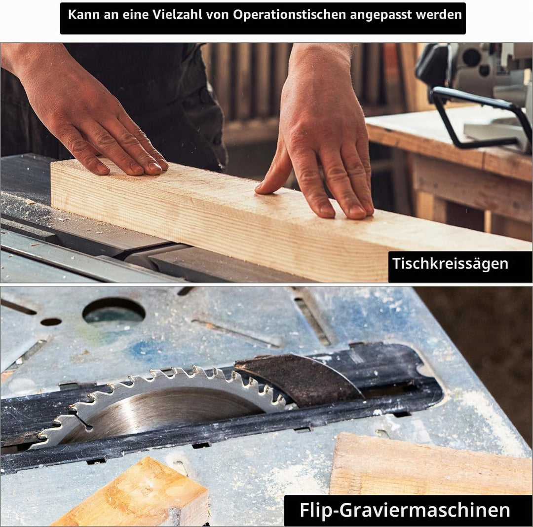 QWORK® Gehrungslehre Winkelanschlag für Tischkreissäge, 0-60 Grad, Aluminiumlegierung, Flip-Stop, 45