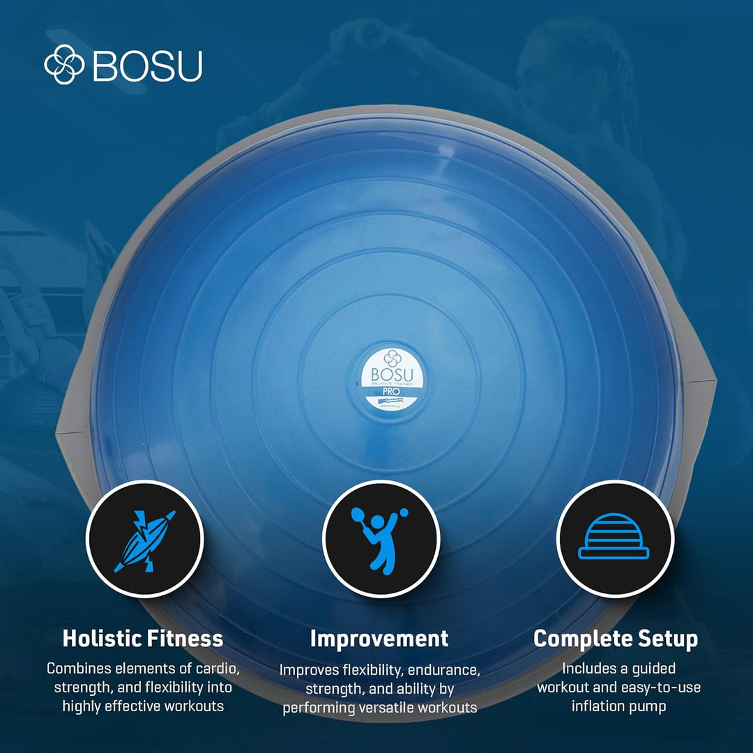 BOSU Pro Multifunktionaler Trainingsball für Zuhause, Fitnessstudio, Ganzkörper-Balance, Krafttraine