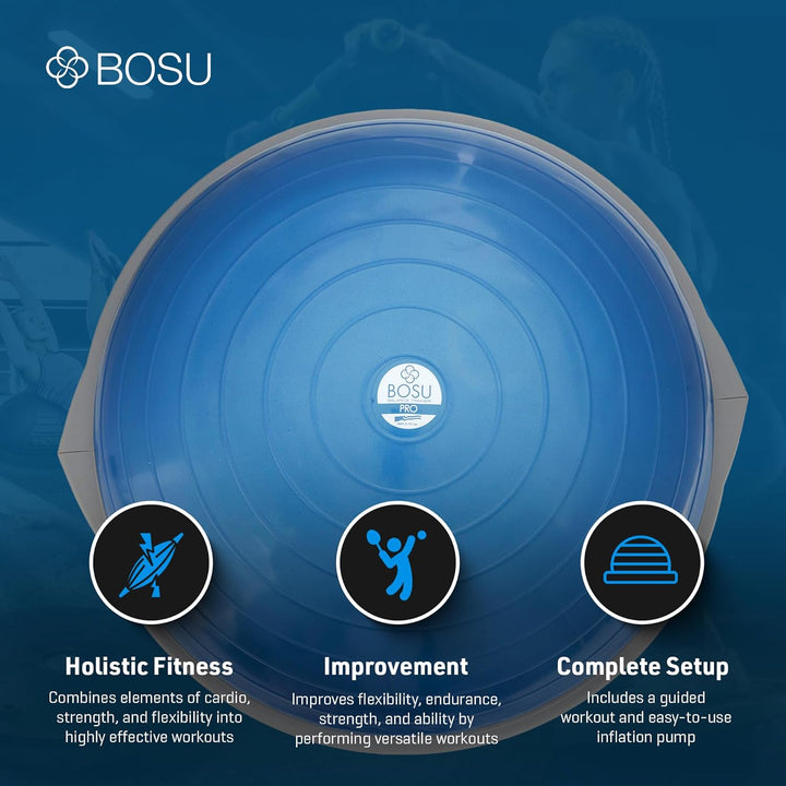 BOSU Pro Multifunktionaler Trainingsball für Zuhause, Fitnessstudio, Ganzkörper-Balance, Krafttraine