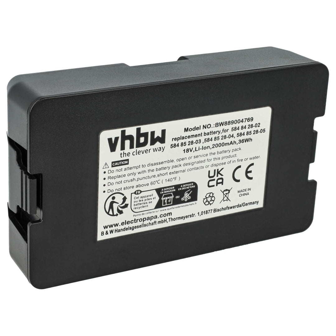 vhbw Akku kompatibel mit Husqvarna Automower 330X (2013-2015), (2017) Rasenroboter (2Ah, 18V, Li-Ion