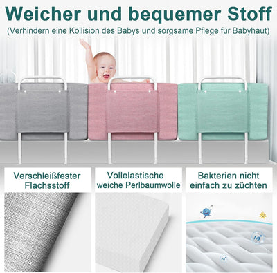 YRHome 2er Bettschutzgitter Bettgitter für Kinder,60cm 5-Loch Höhenverstellbar,Rausfallschutz,Abstur