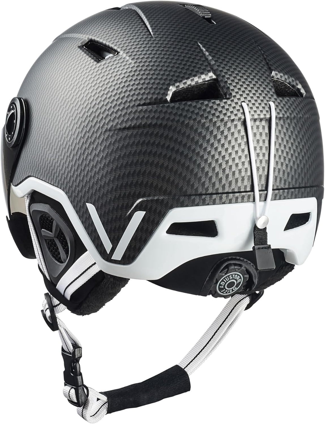 BLACK CREVICE Skihelm Vail I Skihelm mit Visier im Pilotenstyle I Skihelm Herren & Damen I Skihelm a
