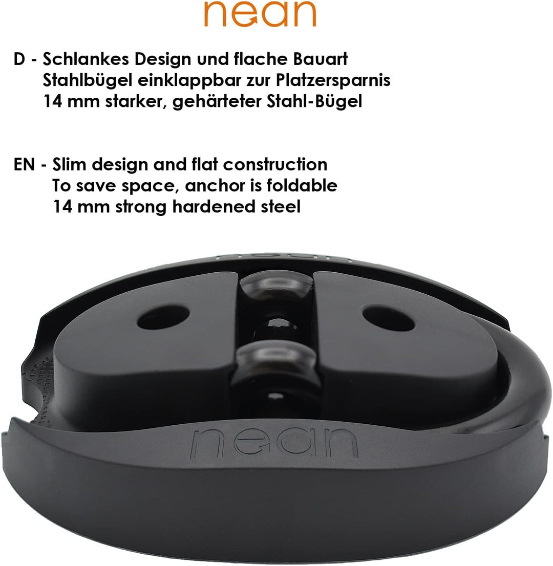nean Bodenanker, Anker Wand und Boden, Befestigungsanker, Fahrradsicherung, legierter Stahl, Bügelst